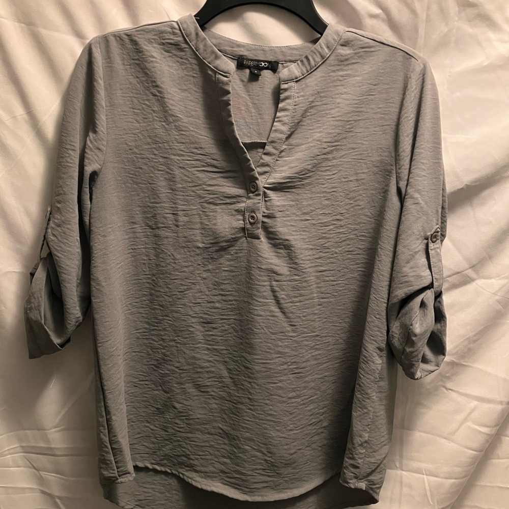 Papermoon Medium-Gray Button-Up Blouse